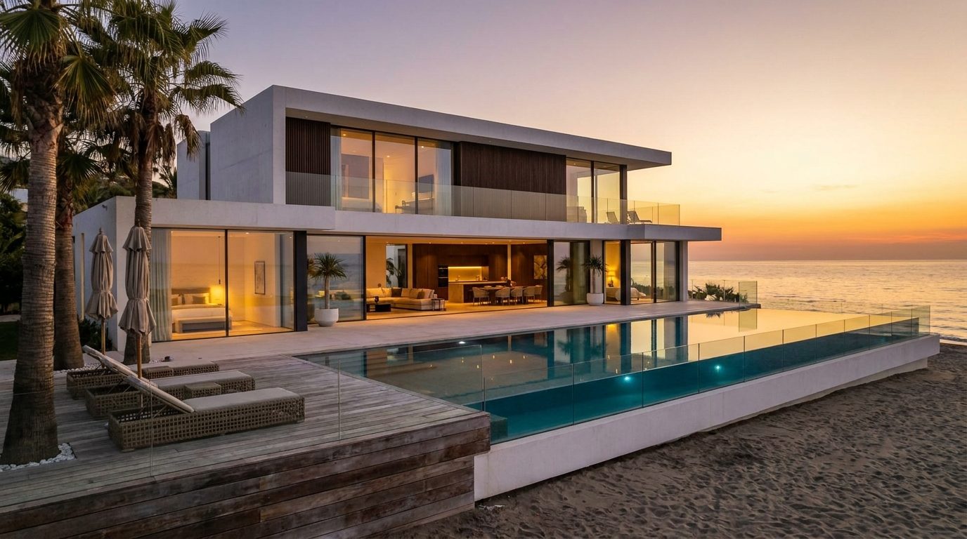Original listing photo — beachfront villa